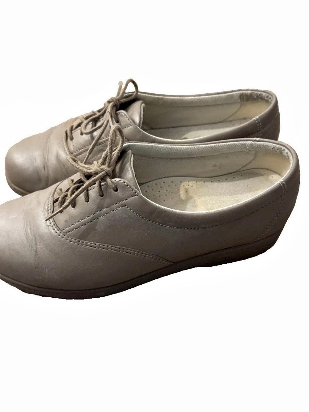 SAS Tripad Whisper Womens 7WW Comfort Walking Oxford Taupe Leather Lace Up Snea